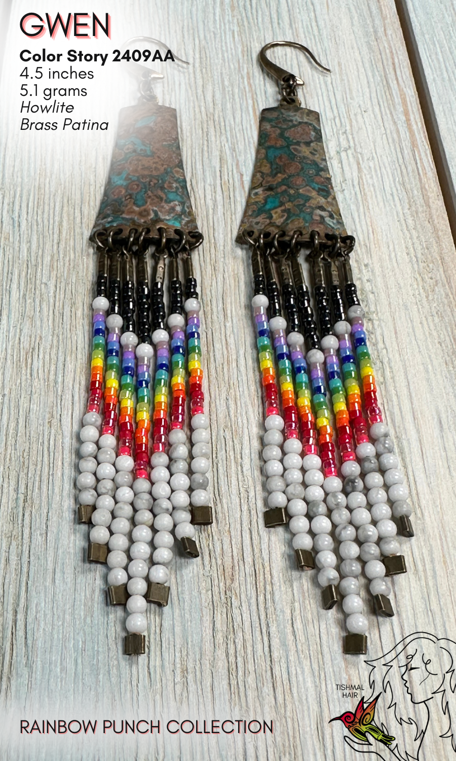Rainbow Punch Gwen Earrings 2409AA
