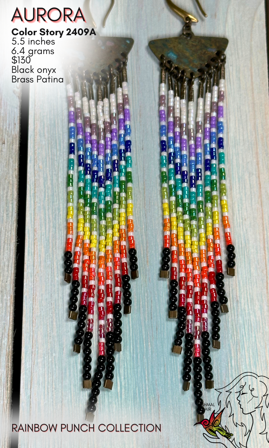 Rainbow Punch Aurora Earrings 2409A