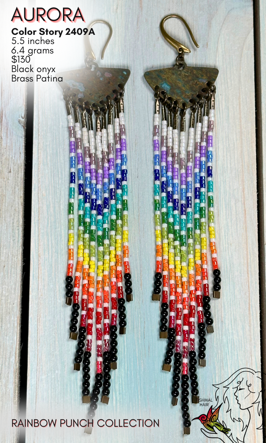 Rainbow Punch Aurora Earrings 2409A