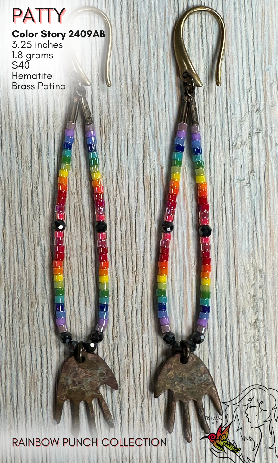 Rainbow Punch Patty Earrings 2409AB