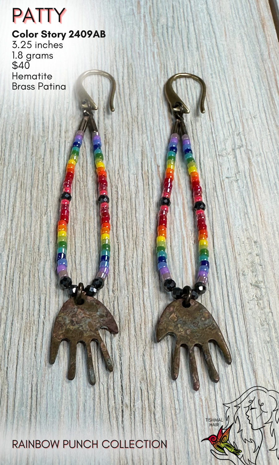 Rainbow Punch Patty Earrings 2409AB