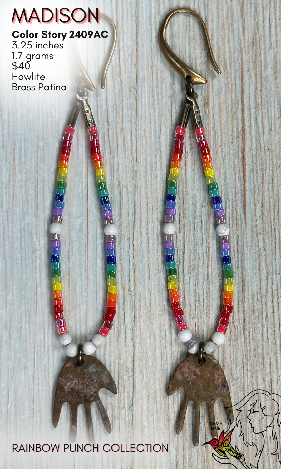 Rainbow Punch Madison Earrings 2409AC