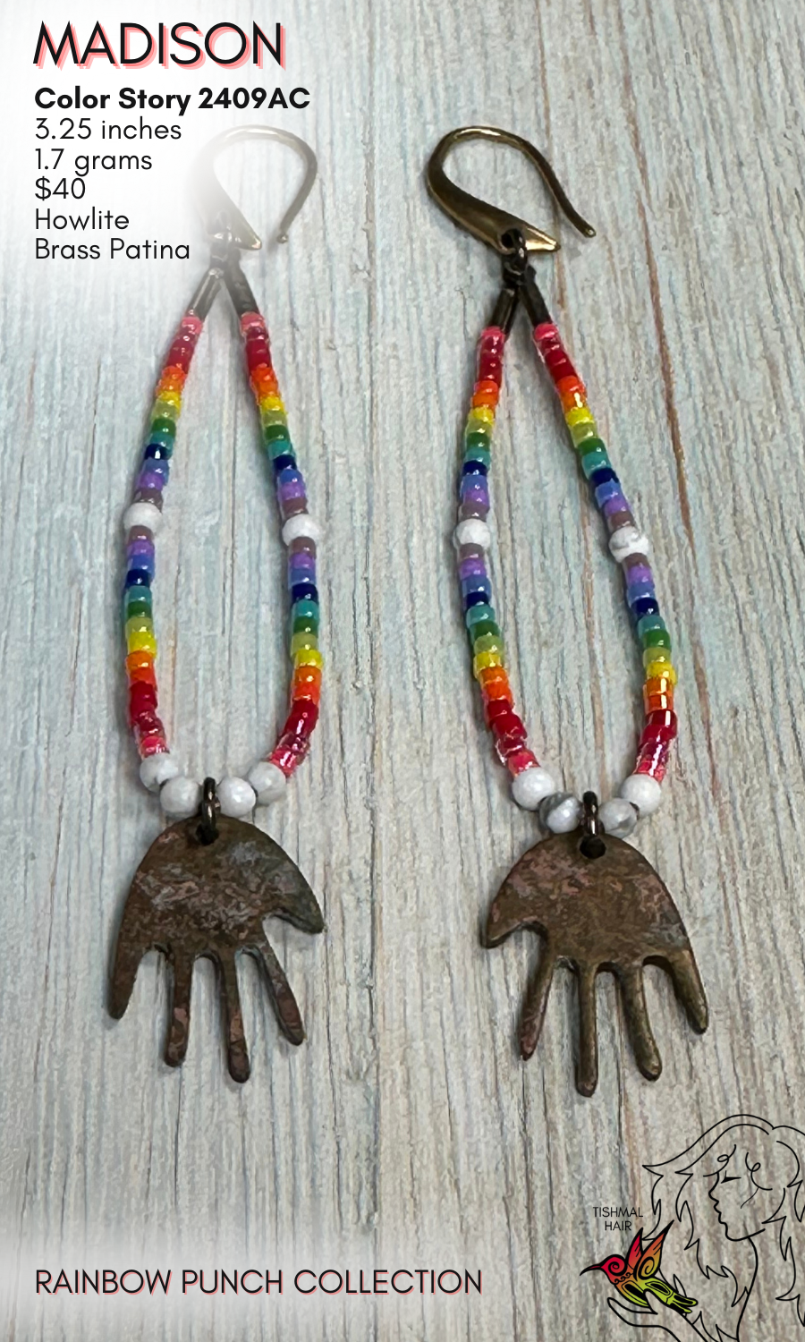 Rainbow Punch Madison Earrings 2409AC