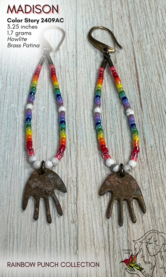 Rainbow Punch Madison Earrings 2409AC