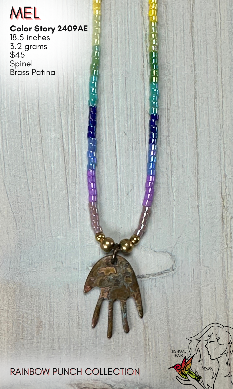 Rainbow Punch Mel Necklace 2409AE