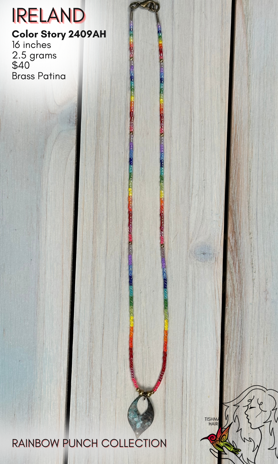 Rainbow Punch Ireland Necklace 2409AH