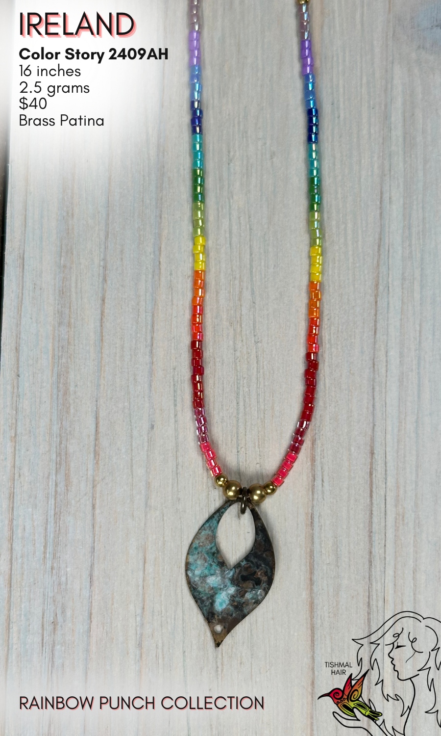 Rainbow Punch Ireland Necklace 2409AH