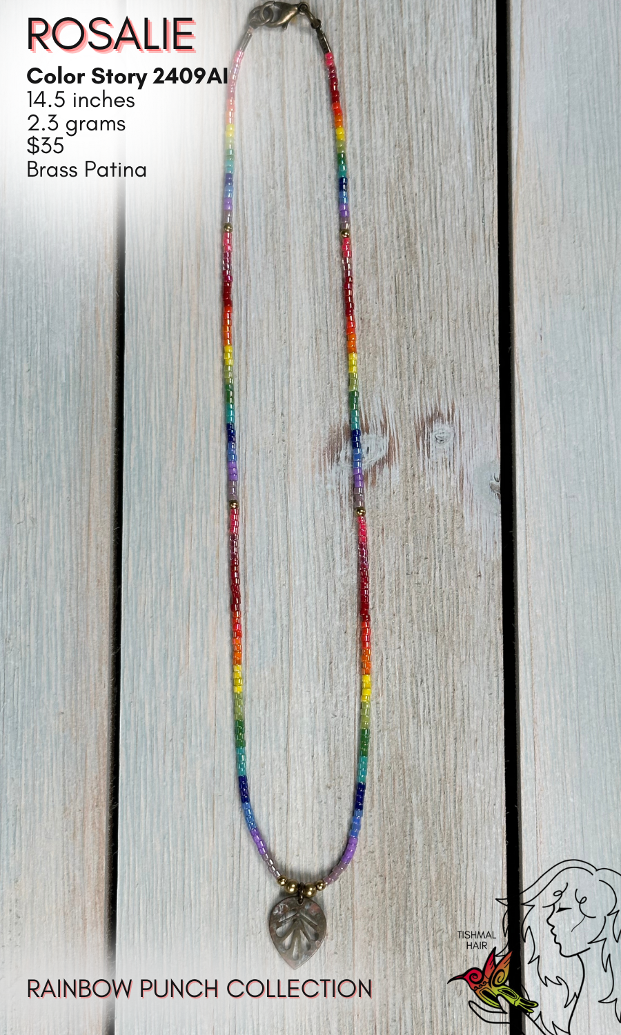 Rainbow Punch Rosalie Necklace 2409AI