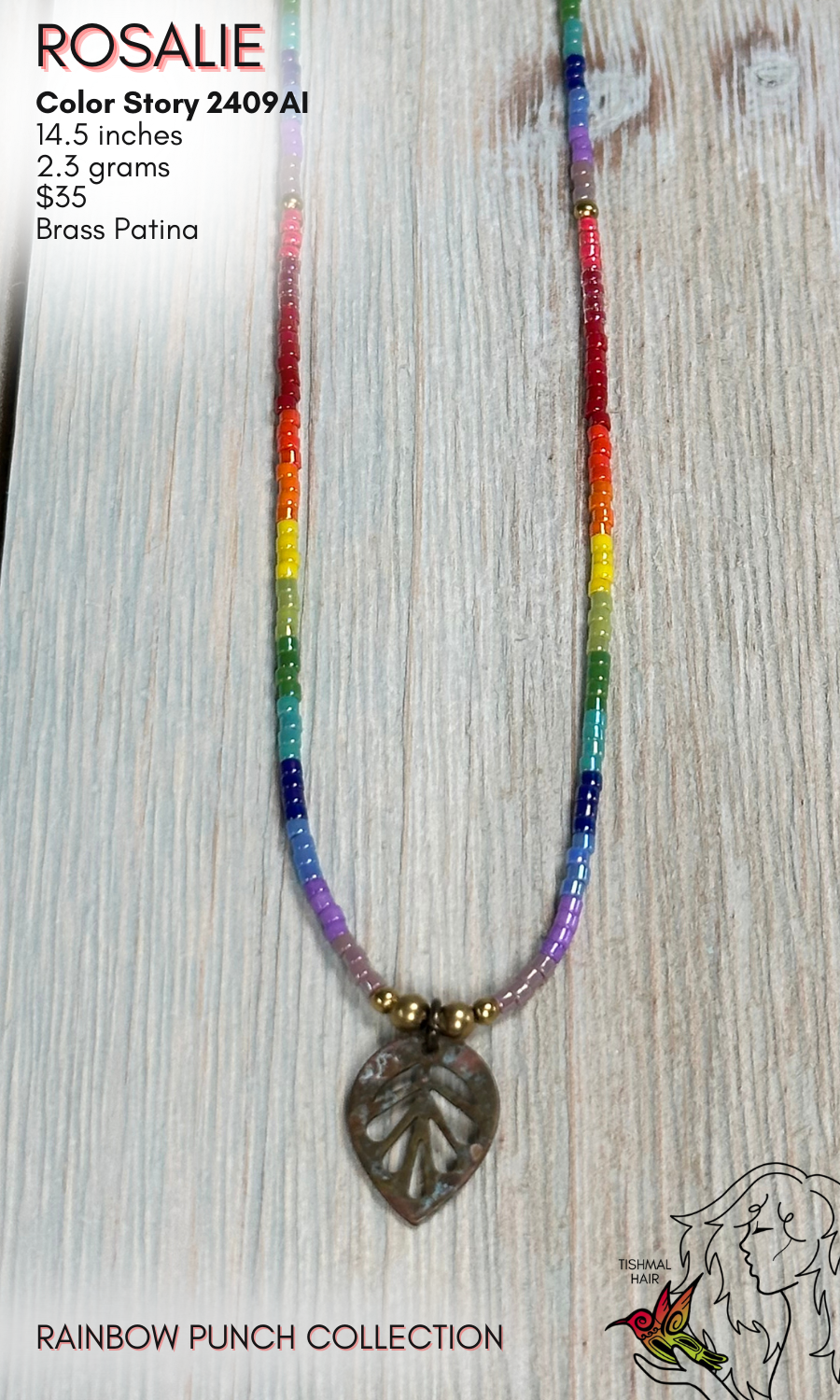 Rainbow Punch Rosalie Necklace 2409AI