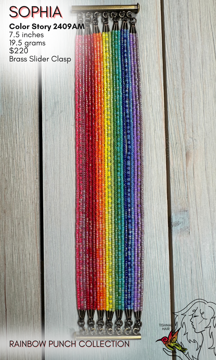 Rainbow Punch Sophia 21 Strand Bracelet 2409AM