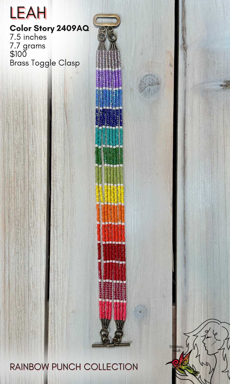 Rainbow Punch Leah 8 Strand Bracelet 2409AQ