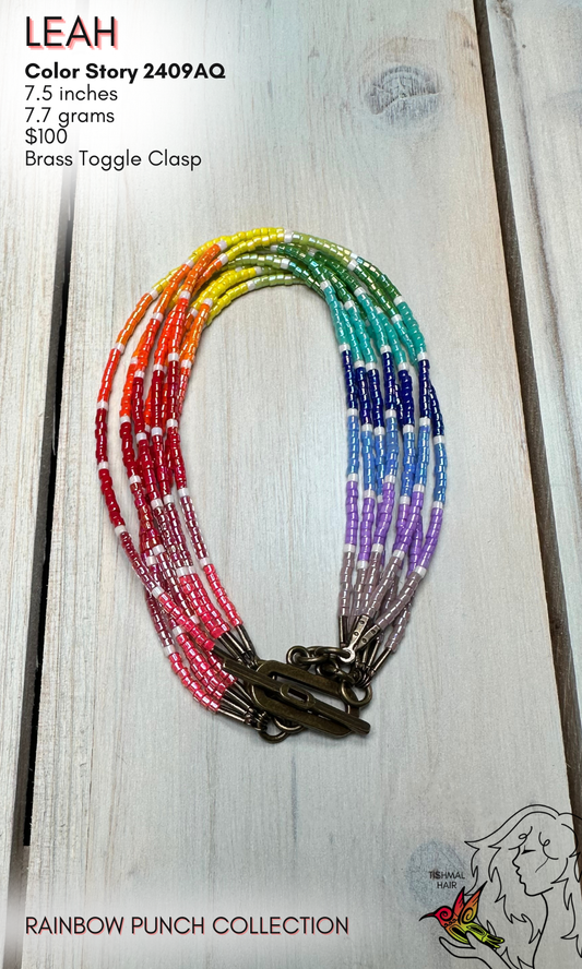 Rainbow Punch Leah 8 Strand Bracelet 2409AQ