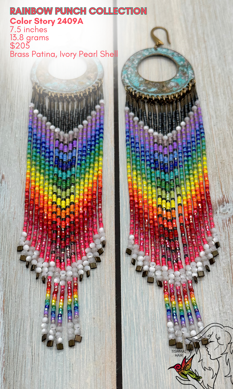 Drop Seed Bead Earrings Rainbow Punch Color Story 2409A