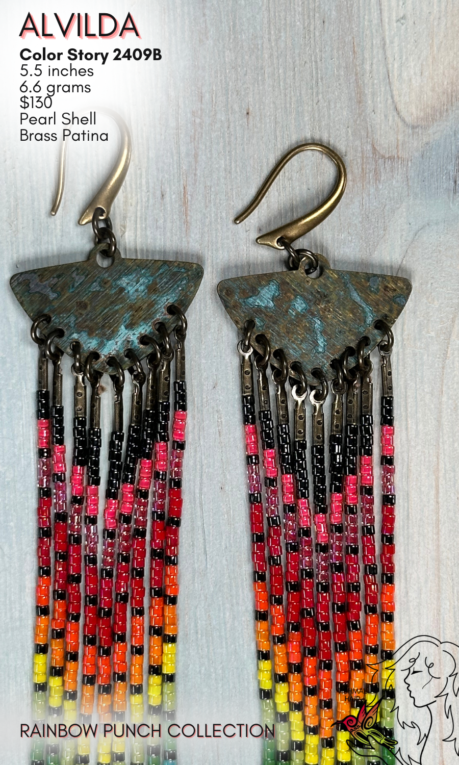 Rainbow Punch Alvilda Earrings 2409B