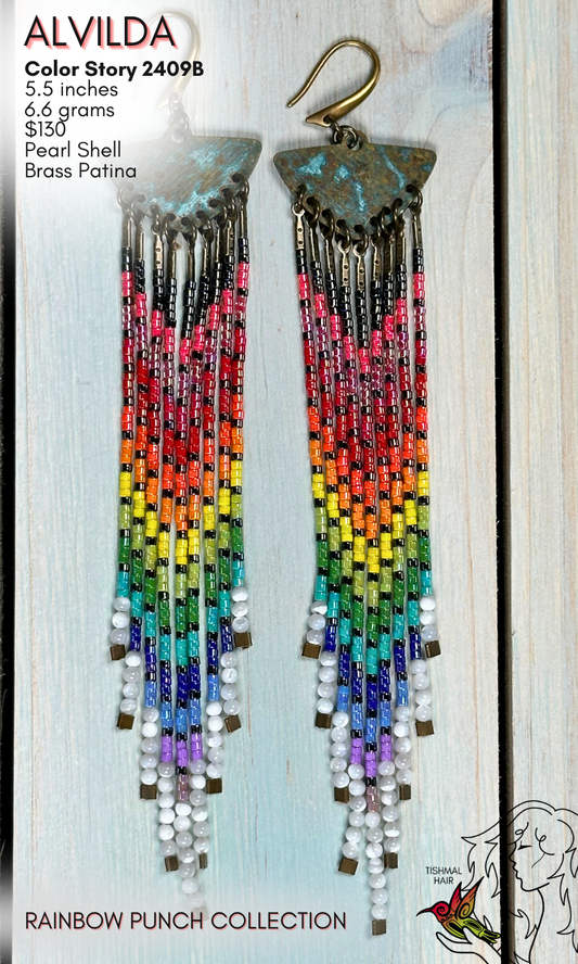 Rainbow Punch Alvilda Earrings 2409B