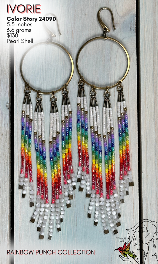 Rainbow Punch Ivorie Earrings 2409D