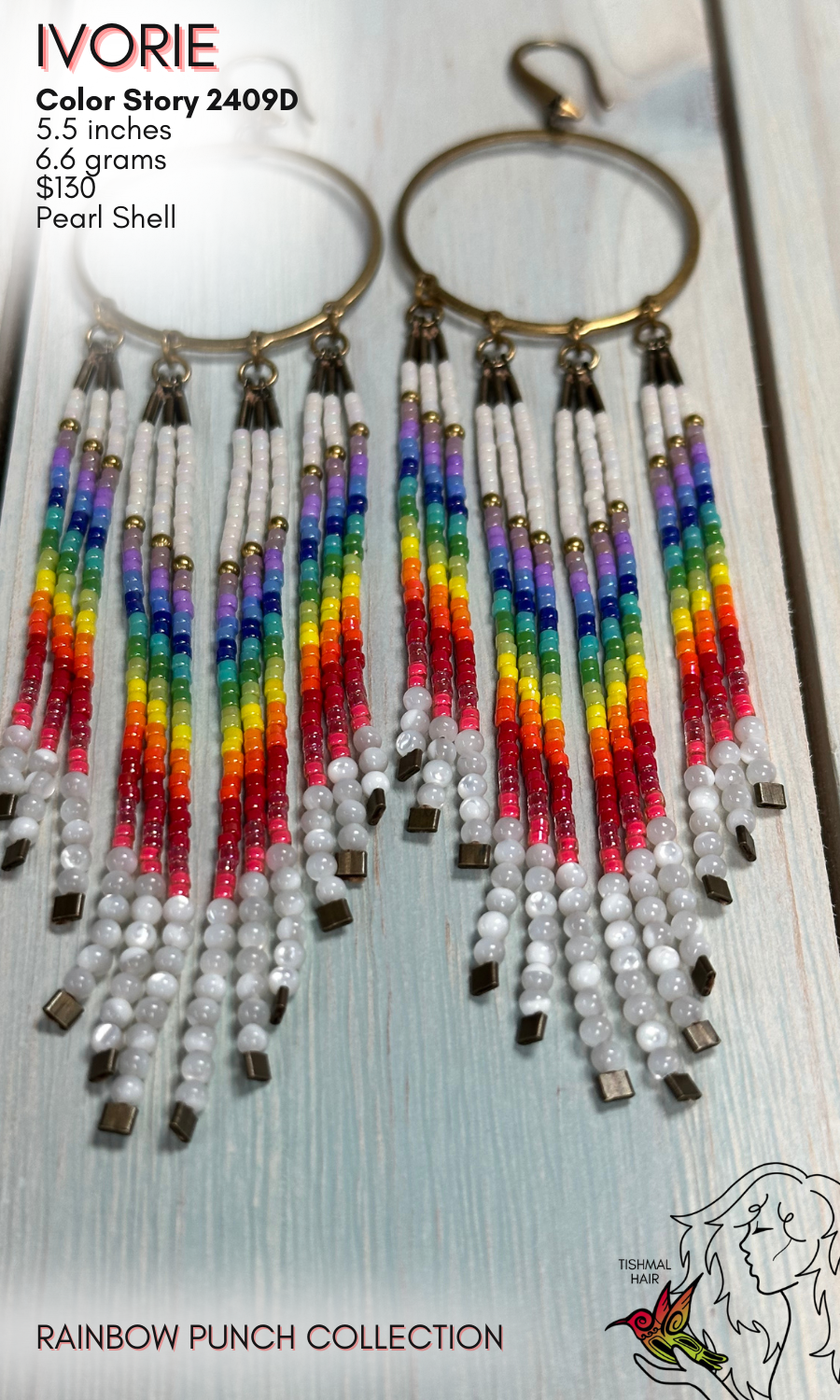 Rainbow Punch Ivorie Earrings 2409D