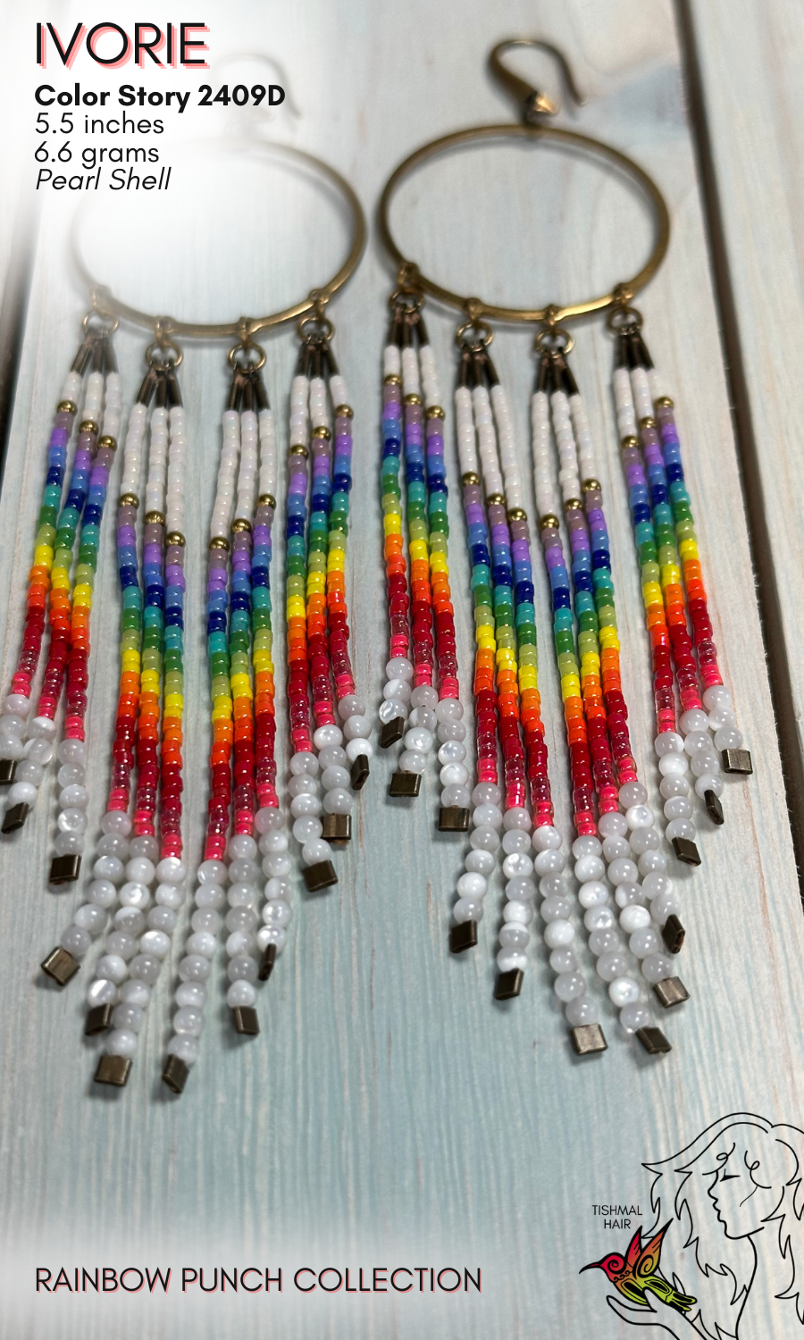 Rainbow Punch Ivorie Earrings 2409D