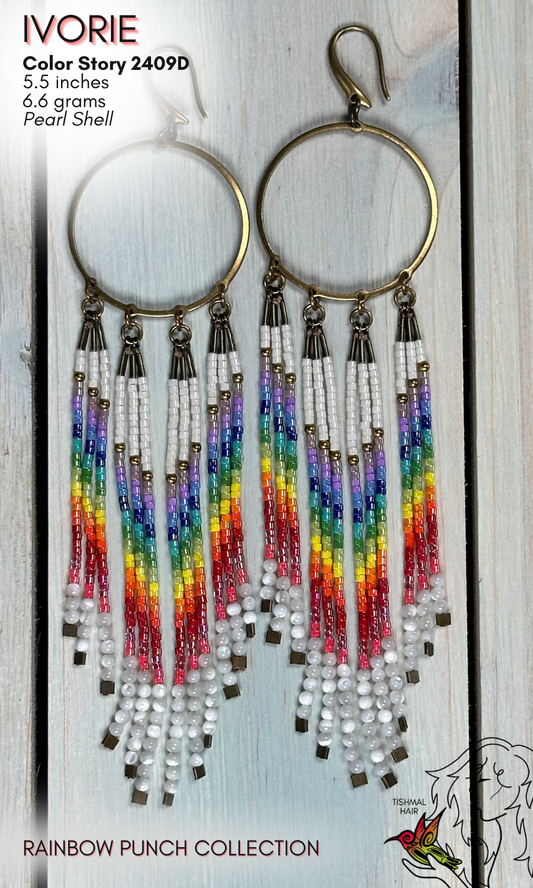 Rainbow Punch Ivorie Earrings 2409D