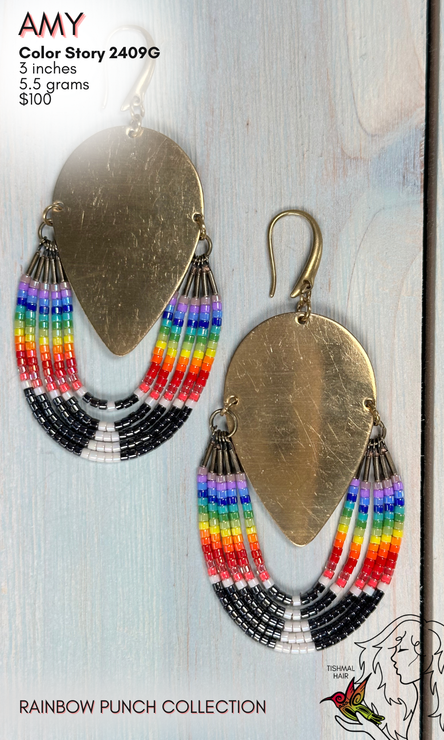 Rainbow Punch Amy Earrings 2409G