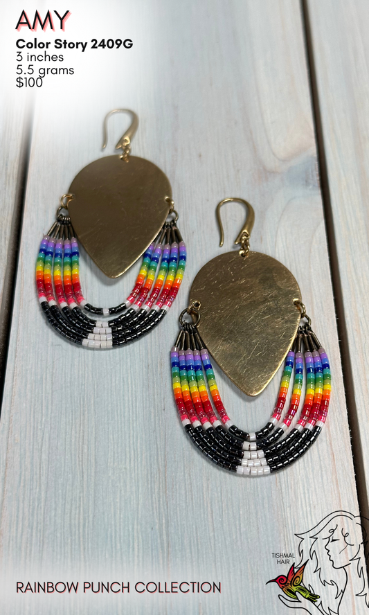 Rainbow Punch Amy Earrings 2409G