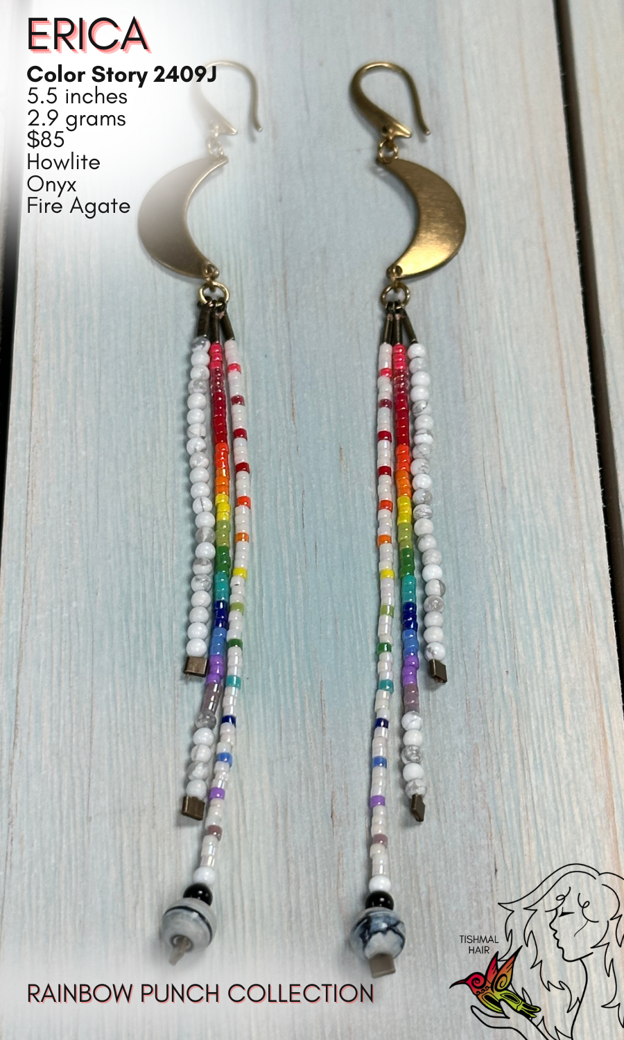 Rainbow Punch Erica Earrings 2409J