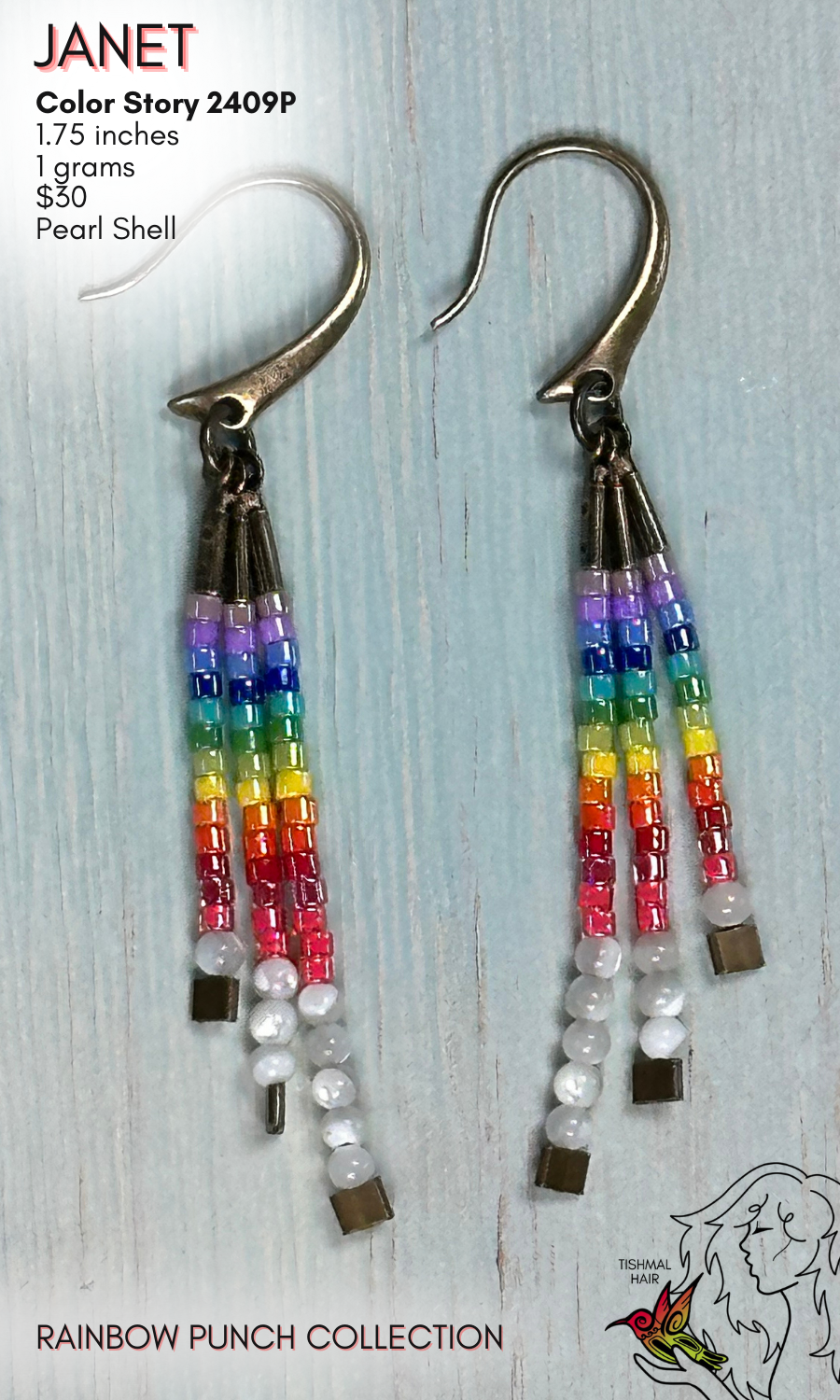 Rainbow Punch Janet Earrings 2409P