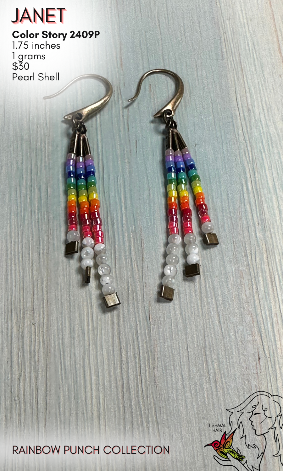 Rainbow Punch Janet Earrings 2409P