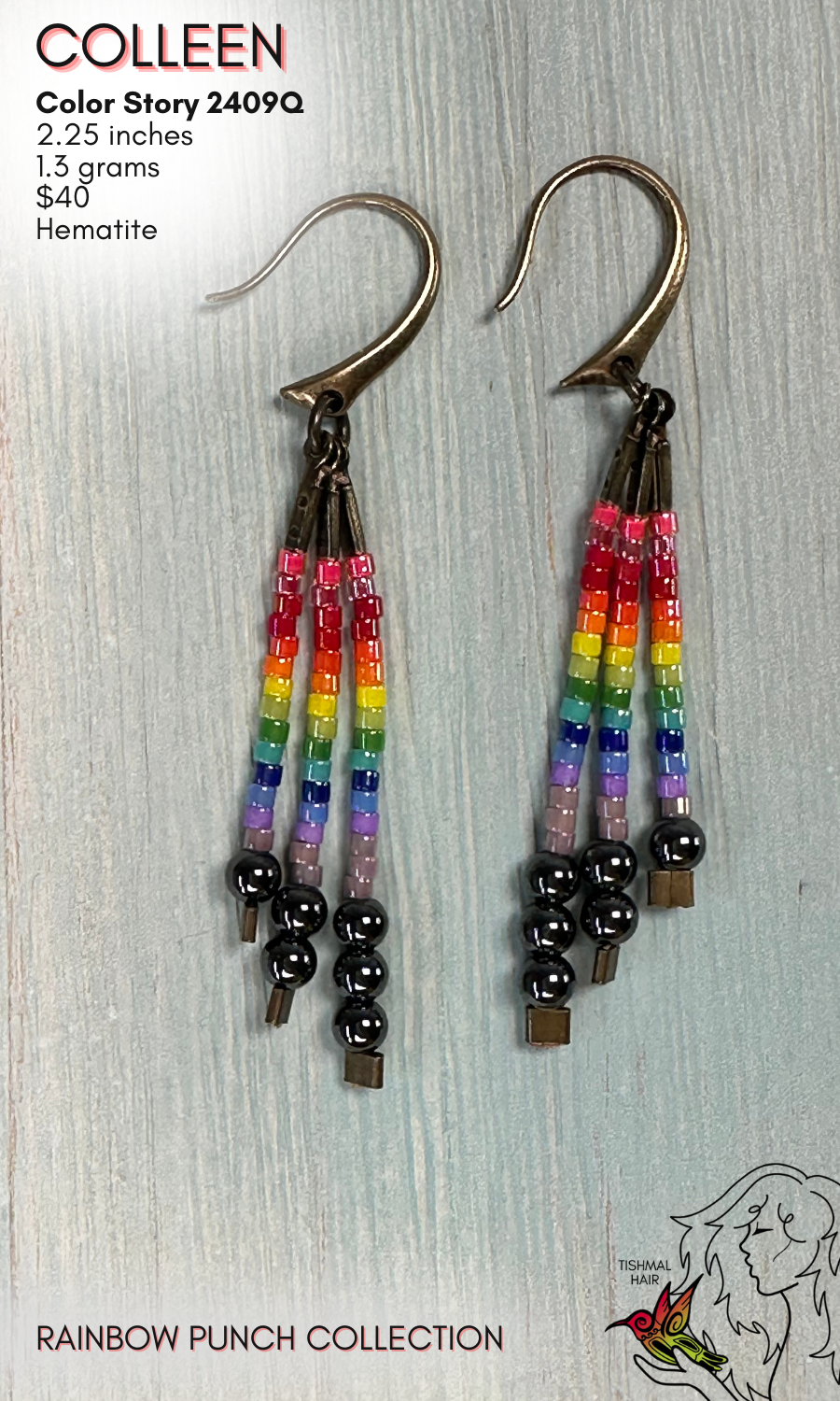 Rainbow Punch Colleen Earrings 2409Q