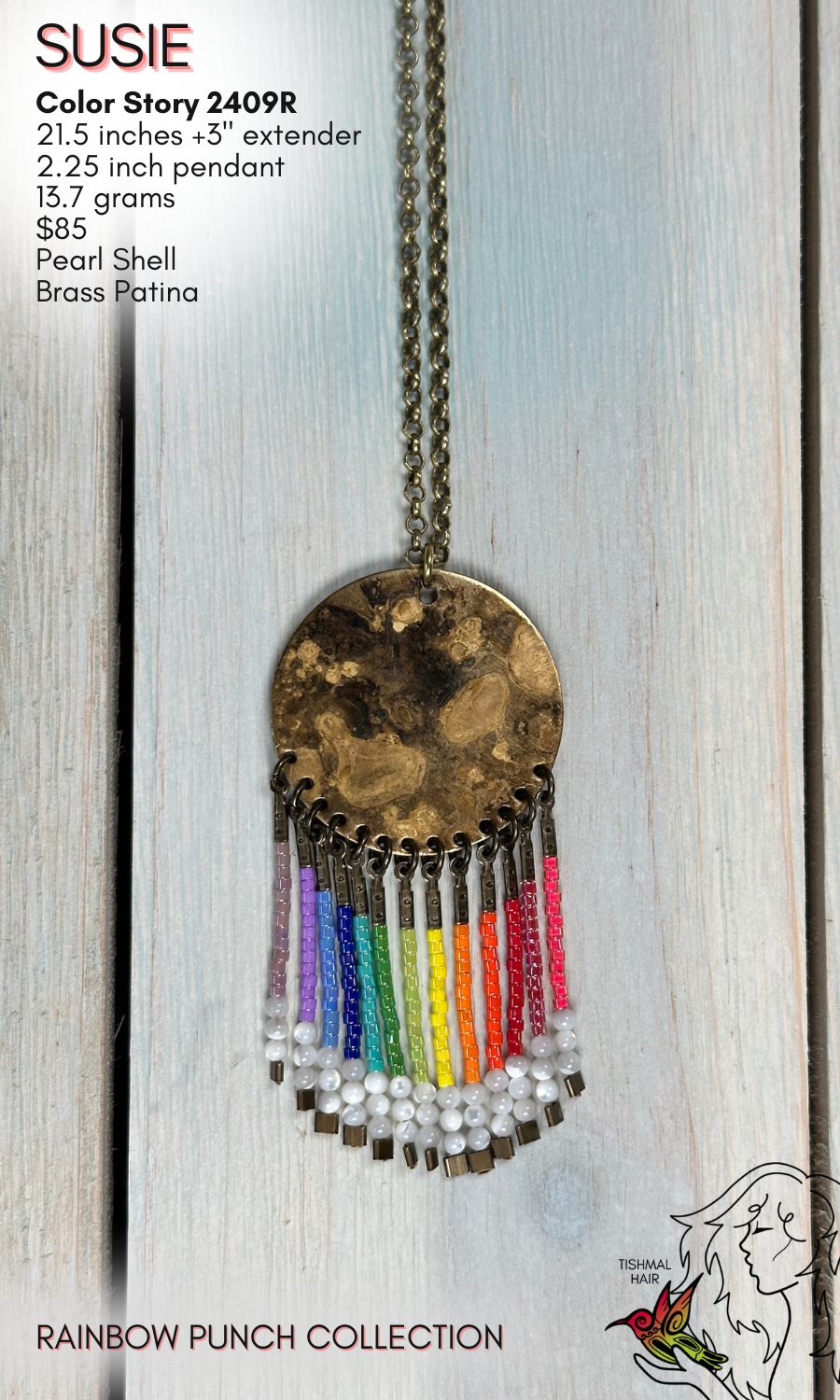 Rainbow Punch Susie Necklace 2409R