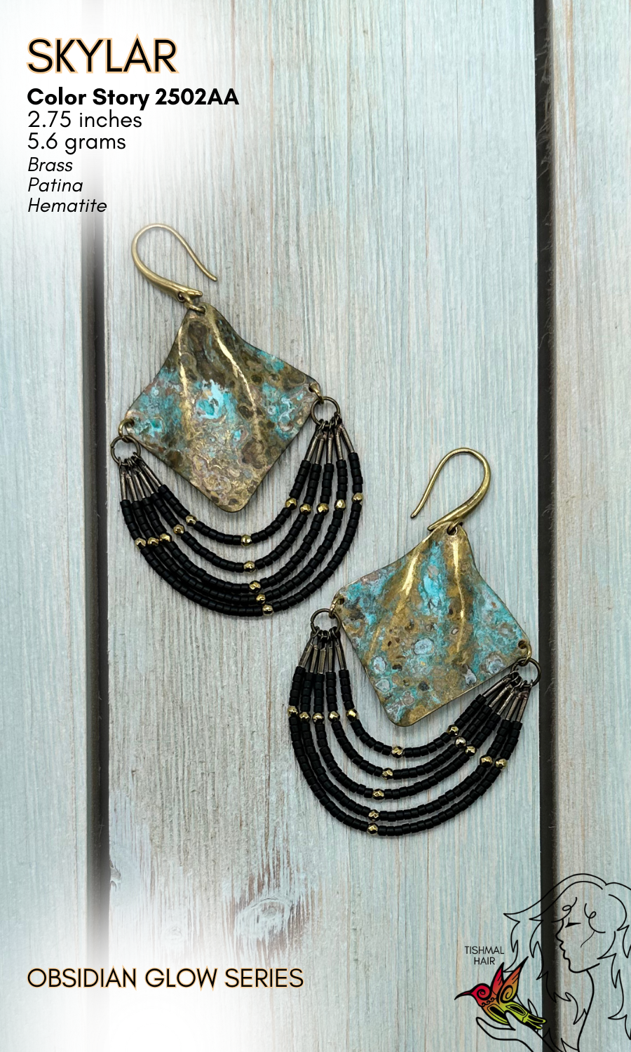 Obsidian Glow Skylar Earrings 2502AA