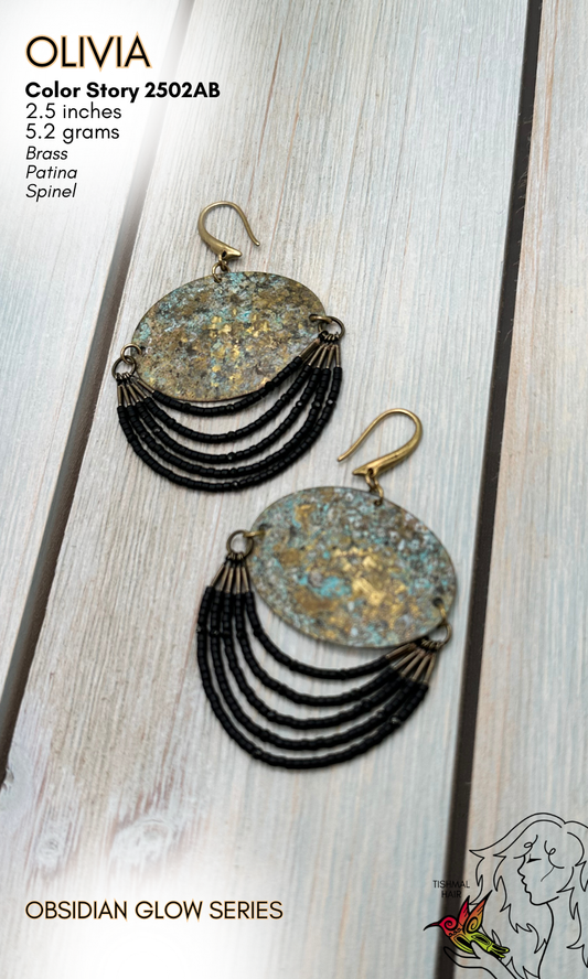 Obsidian Glow Olivia Earrings 2502AB