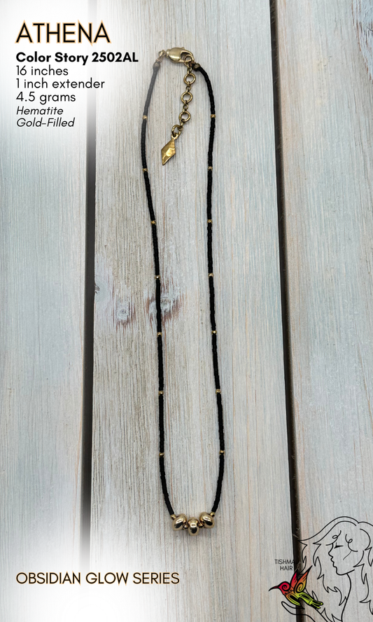 Obsidian Glow Athena Necklace 2502AL