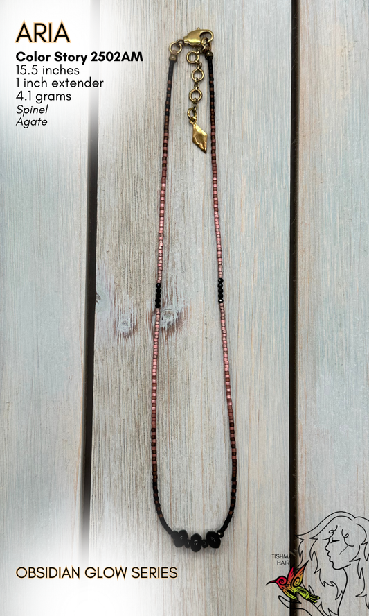 Obsidian Glow Aria Necklace 2502AM