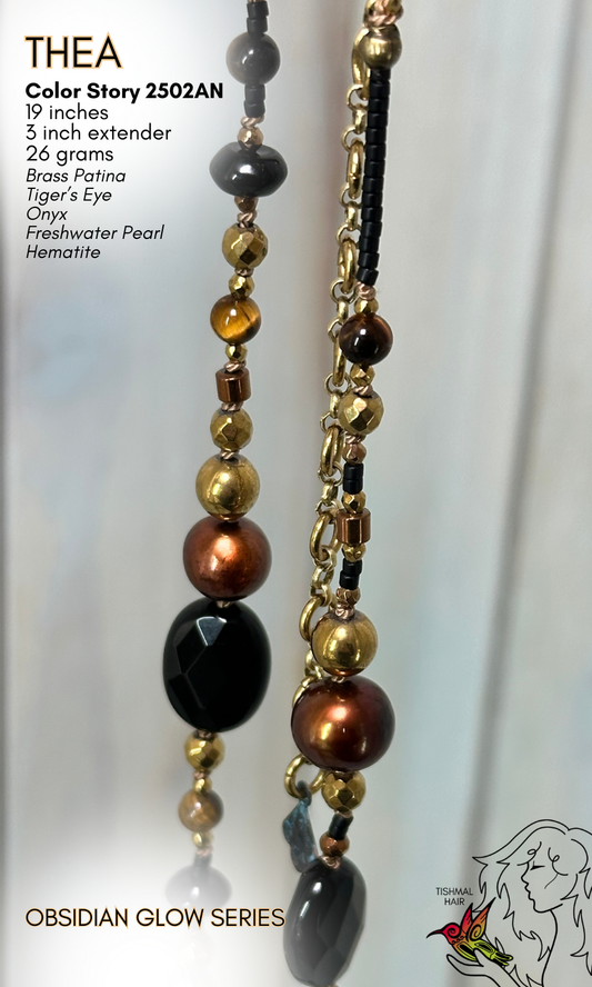 Obsidian Glow Thea Necklace 2502AN