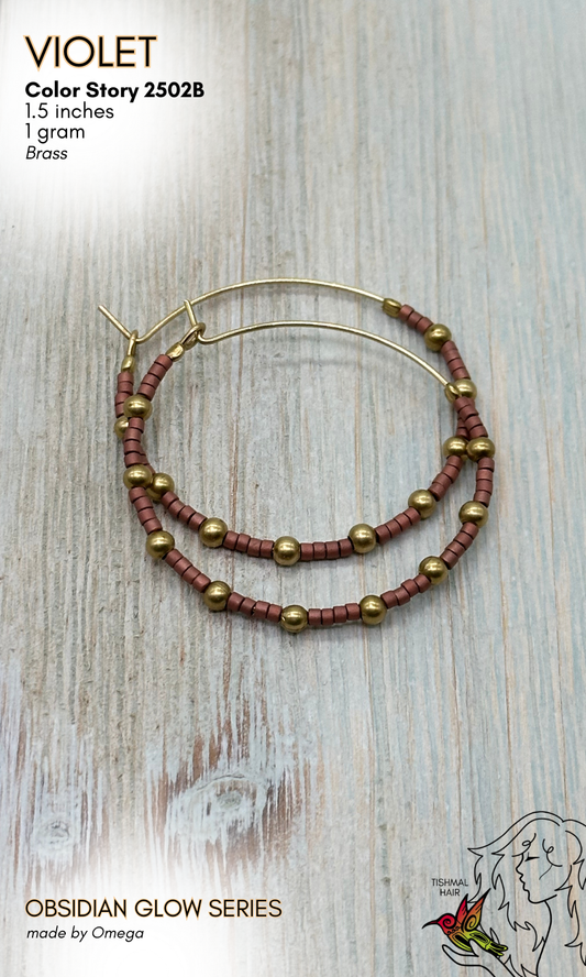 Obsidian Glow Violet Earrings 2502B