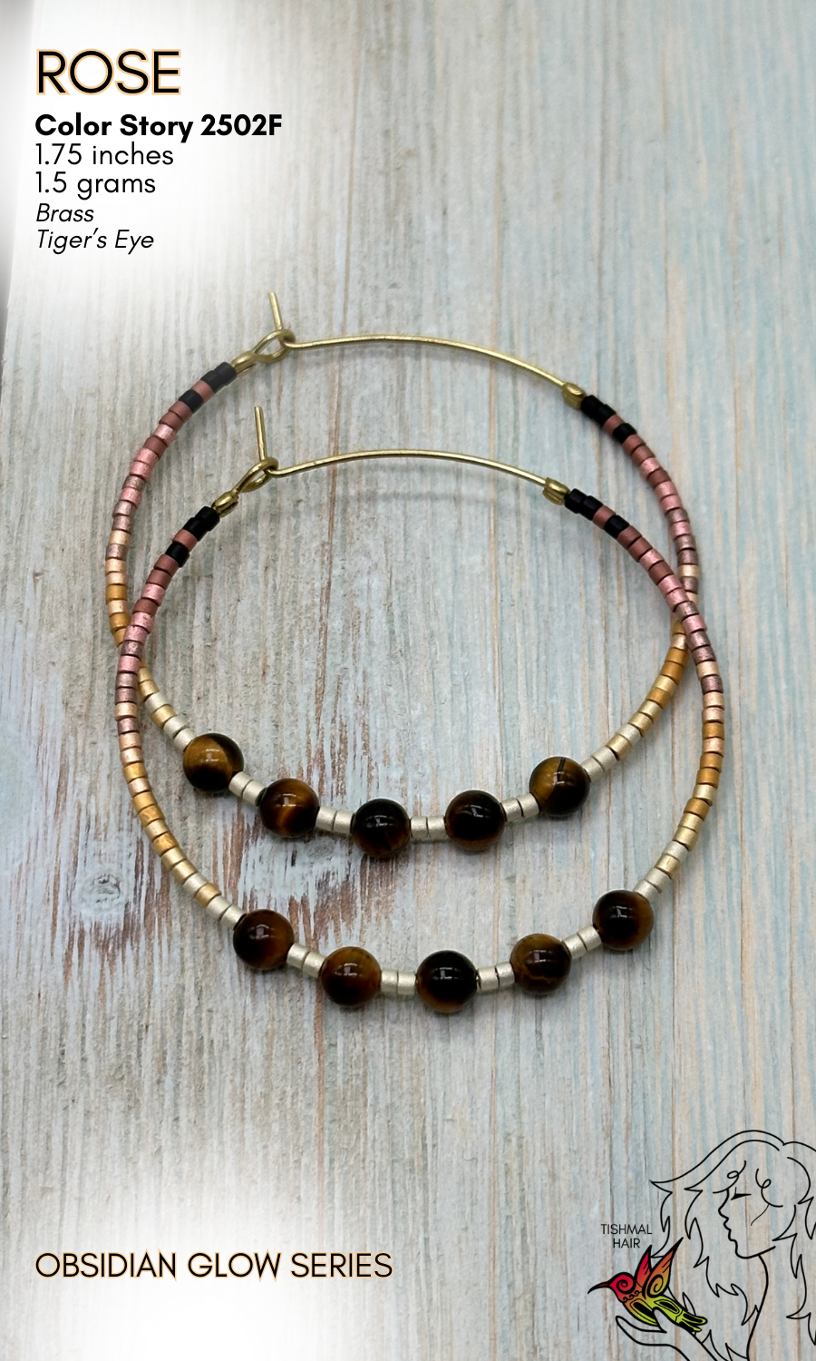 Obsidian Glow Rose Earrings 2502F