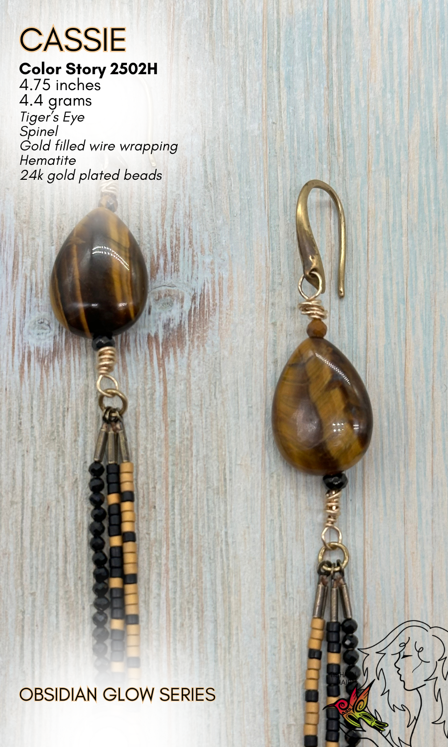 Obsidian Glow Cassie Earrings 2502H