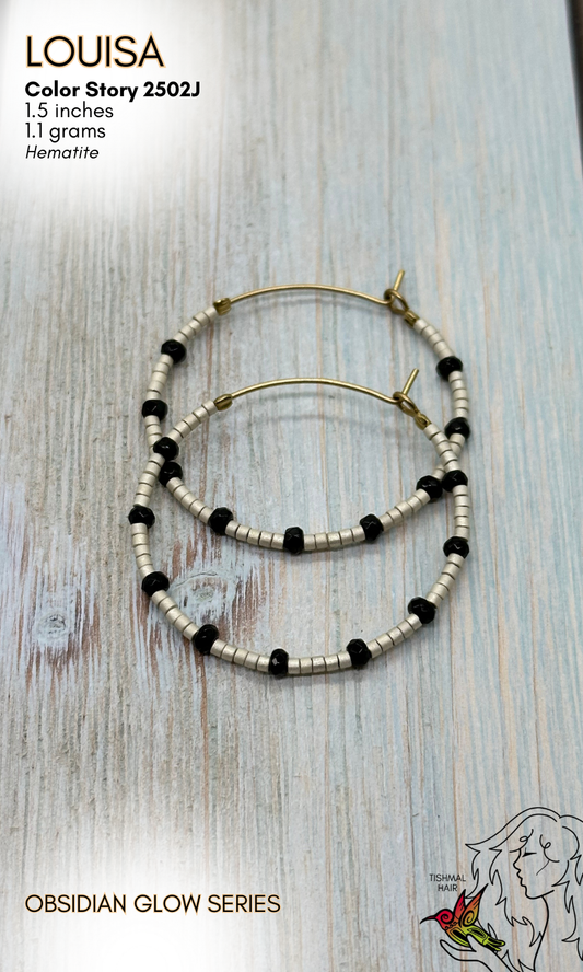 Obsidian Glow Louisa Earrings 2502J