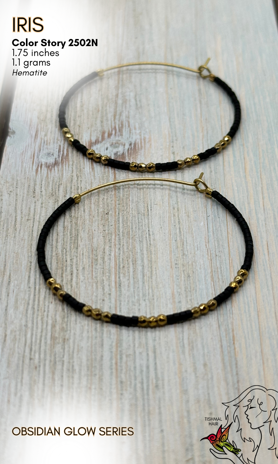 Obsidian Glow Iris Earrings 2502N