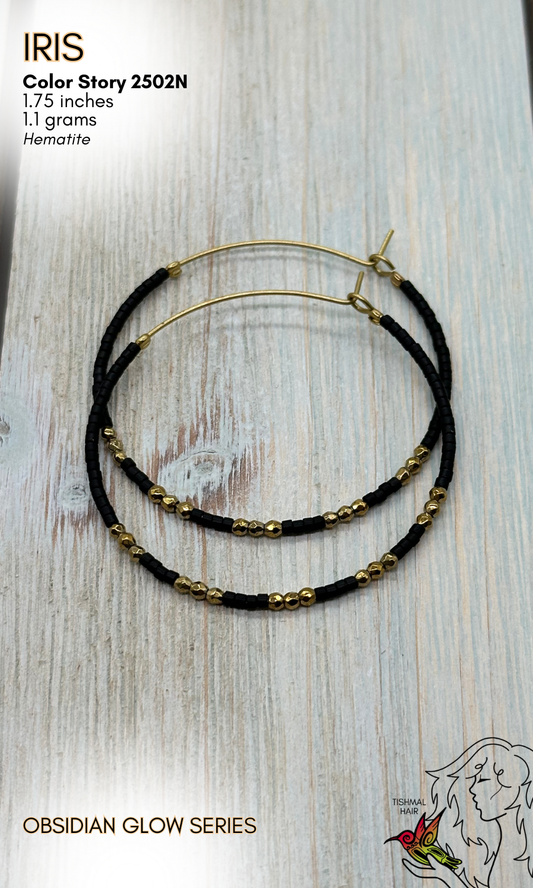 Obsidian Glow Iris Earrings 2502N