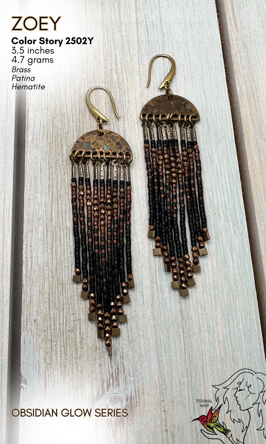 Obsidian Glow Zoey Earrings 2502Y