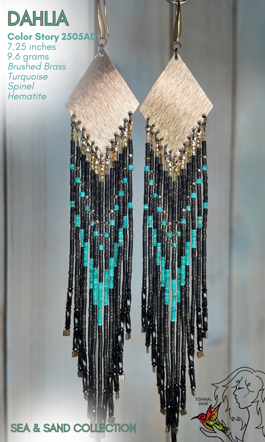 Sea and Sand Dahlia Earrings 2505AD