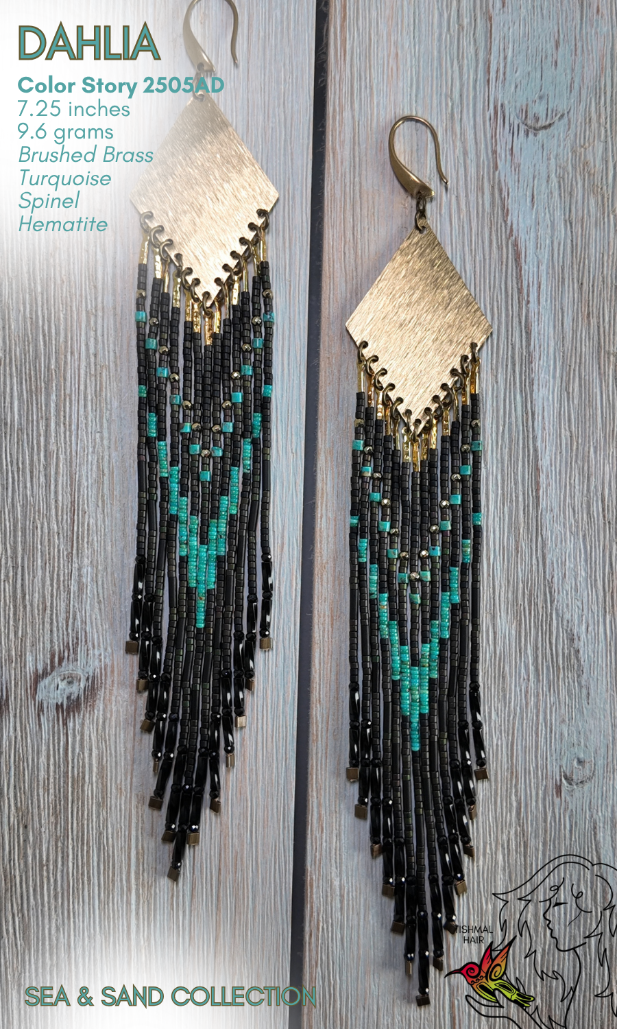 Sea and Sand Dahlia Earrings 2505AD