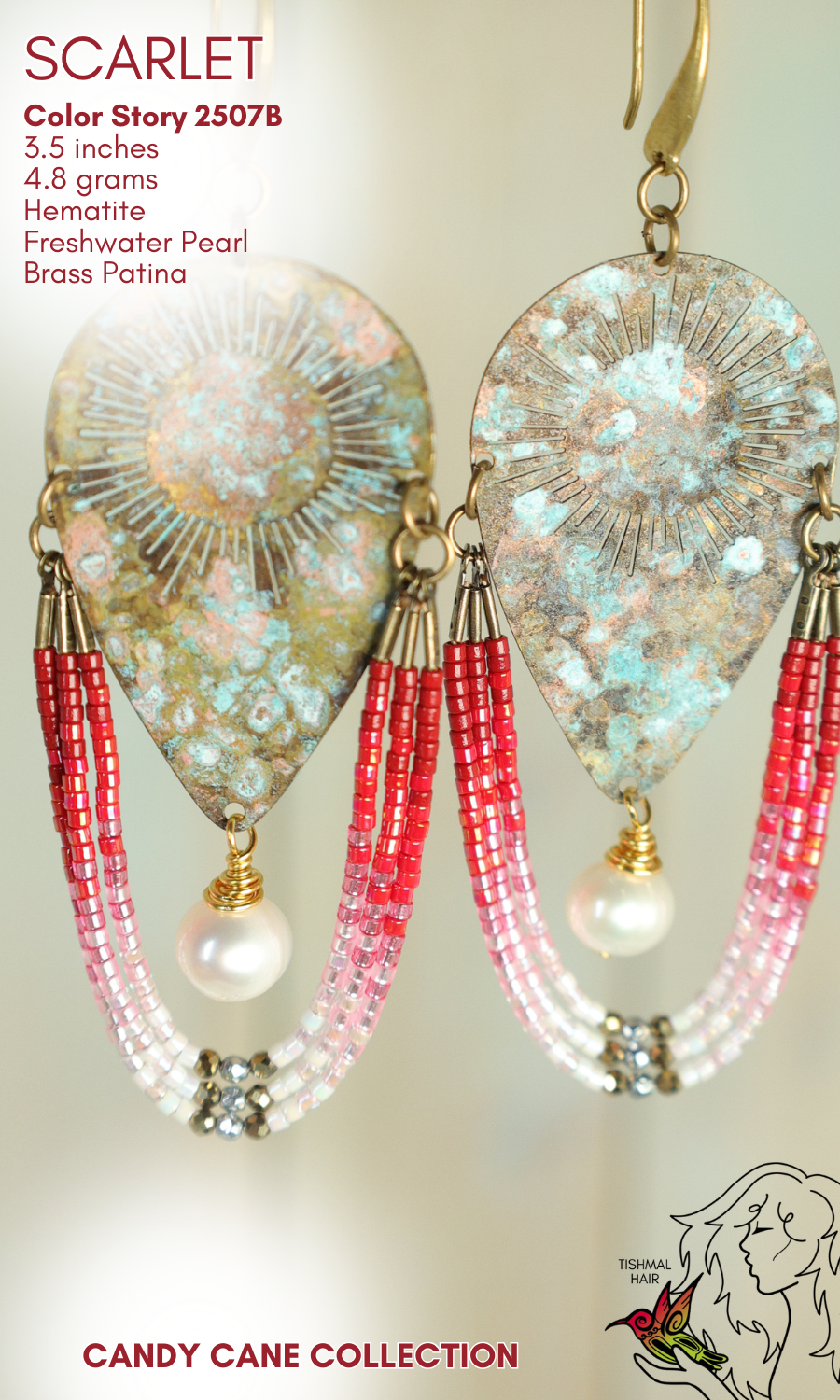 Candy Cane Scarlet Earrings 2507B