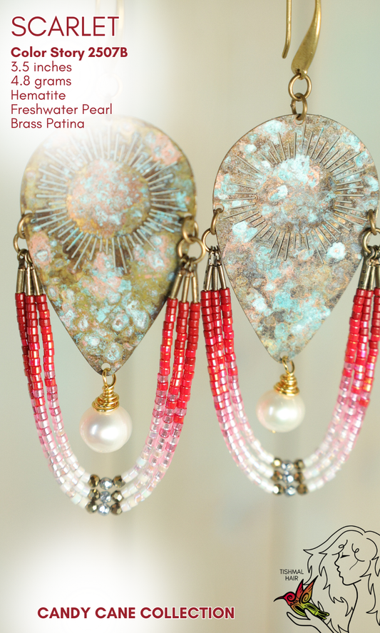 Candy Cane Scarlet Earrings 2507B