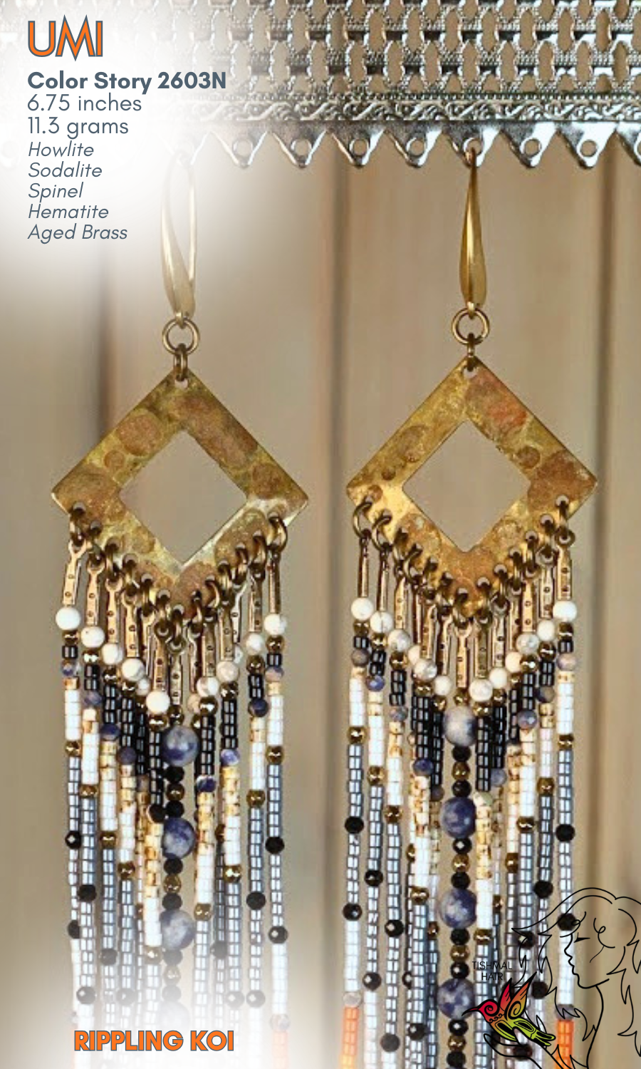 Rippling Koi Umi Earrings 2603N