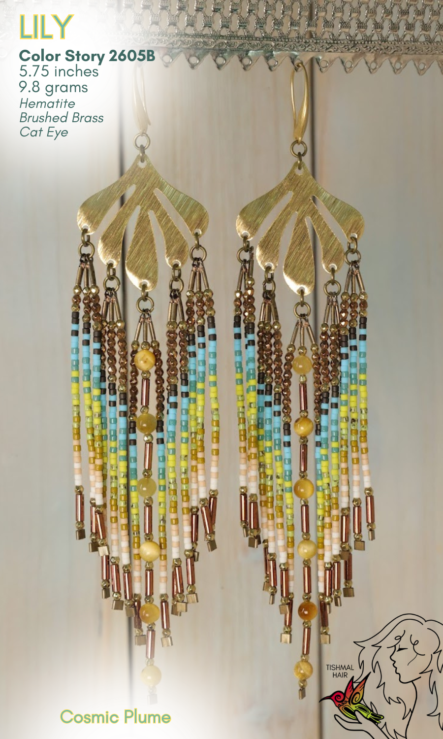 Cosmic Plume Lily Earrings 2605B