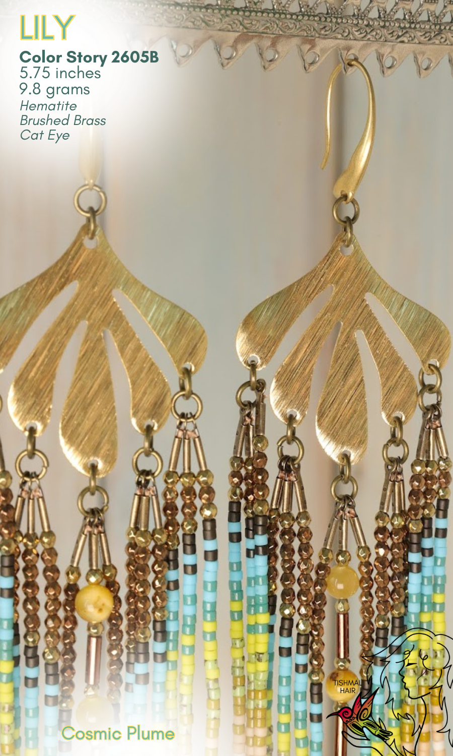 Cosmic Plume Lily Earrings 2605B