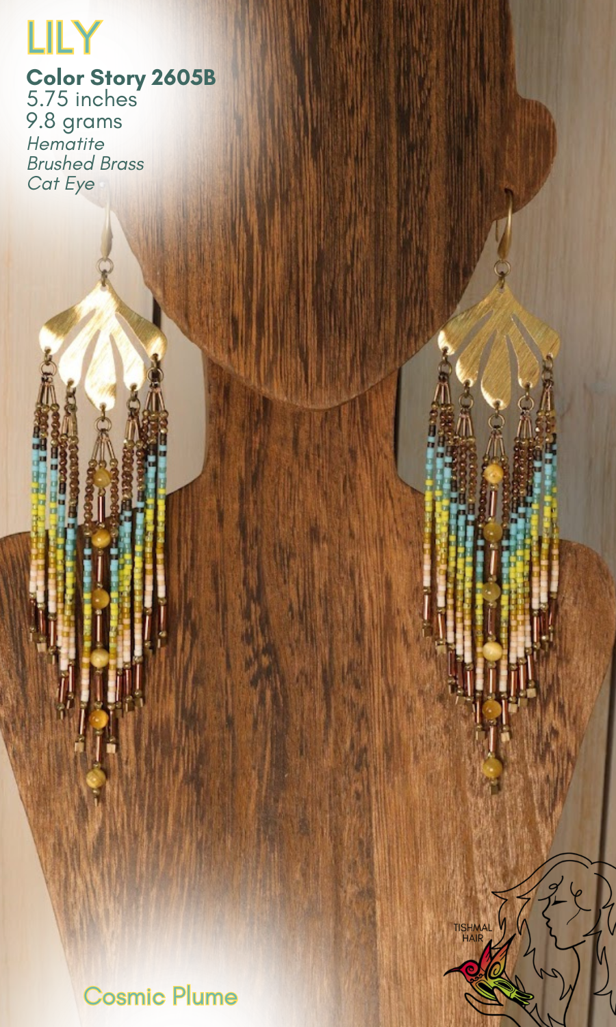 Cosmic Plume Lily Earrings 2605B
